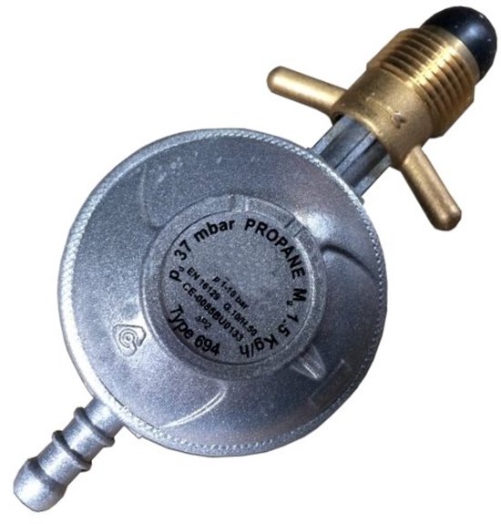 cavagna group type 694 ontspanner détendeur declencheur drukregelaar gasdrukregelaar propaan 37mbar 1.5kg/h stacaravan caravan mobilhome pol aansluiting gasdrukregelaar gasflessen soper détendeur gaz van Merkloos
