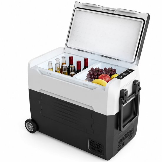 Celestul - Coolbox - Koelbox 45L - Elektrische Coolbox - Draagbare mini koelkast - Draagbare Auto Vriezer 12/24Volt - Zwart/Wit