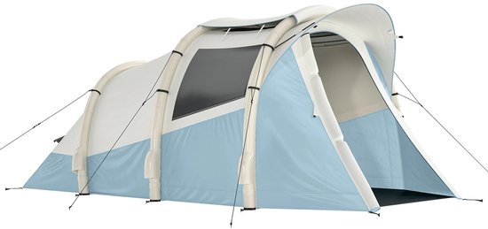 Celestul Opblaasbare Kampeertent 2-3 Personen - 2 Kamers - Met Pomp - 480 x 280 x 195 cm - 3000 mm Waterdicht - Lichtblauw
