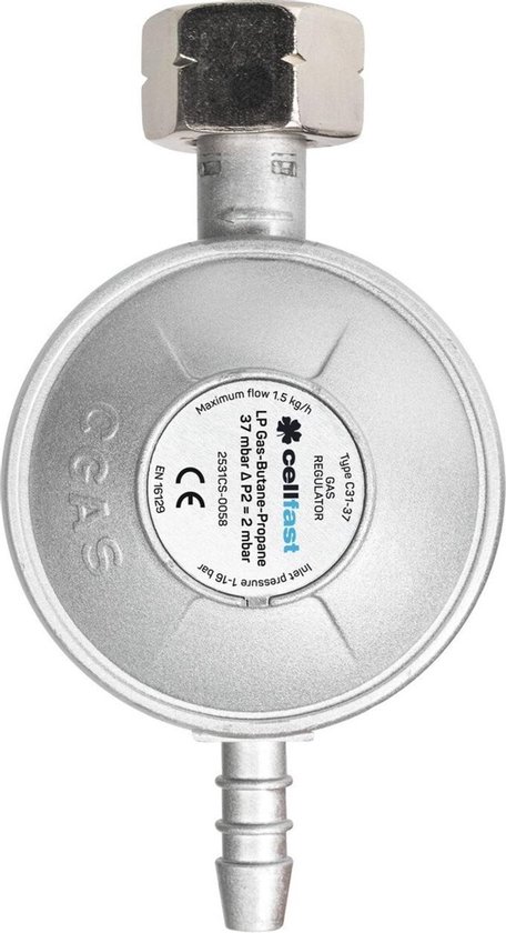 Cellfast gasdrukregelaar voor 11kg Propaan Butaan LPG-cilinders van Cellfast