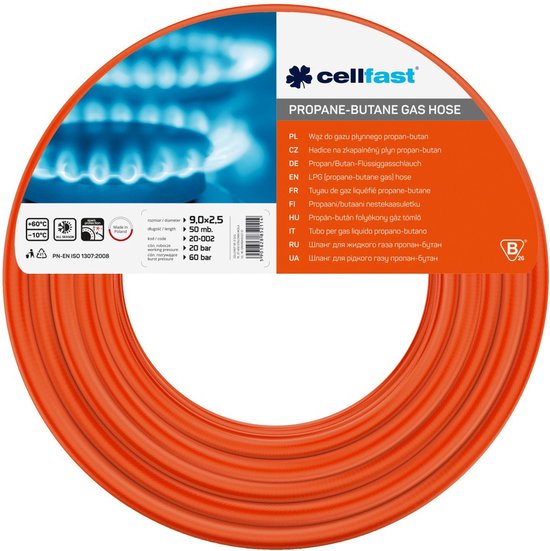 Cellfast - LPG-gasslang / 9x2,5 mm - lengte 50 m van Merkloos