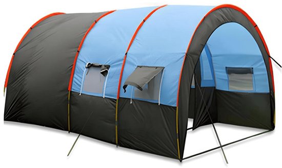 Cellista Grote Familietent 10 Personen - Tunnel Tent Waterdicht - Campingtent met Ademende Ramen - Groepstent voor Kamperen en Reizen - 480x310x210 cm