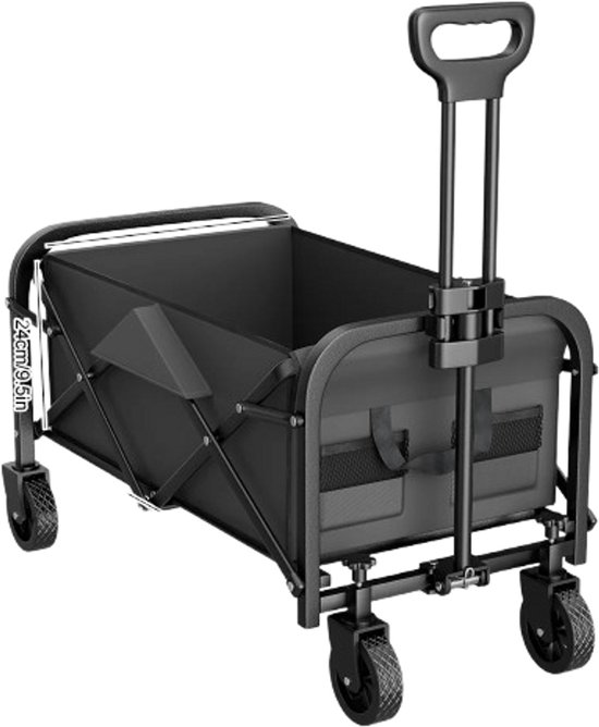 Cellista Opvouwbare Bolderkar - Campingwagen met Wielen - Tuinkar Opvouwbaar - Transportwagen Grote Capaciteit - 100 kg Draagvermogen - Zwart