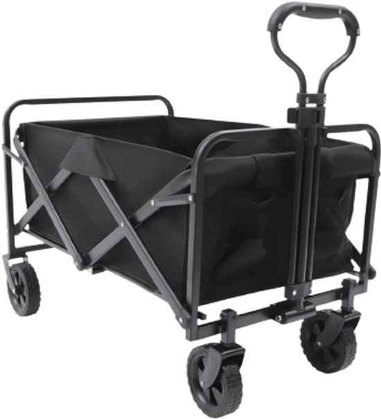 Cellista Opvouwbare Transportkar - Bolderkar - Strandkar - Inklapbare Aanhangwagen - 80 kg 360° Zwenkwielen Stalen Frame van Merkloos