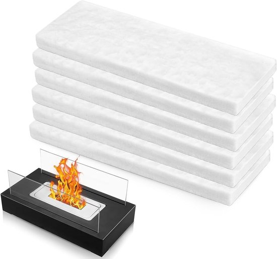 Ceramische Wol voor Bio-ethanol, 30 x 10 x 2 cm, Isolatie voor Haarden, Vuurkorven en Spiritusfornuizen, 6 Stuks van Merkloos