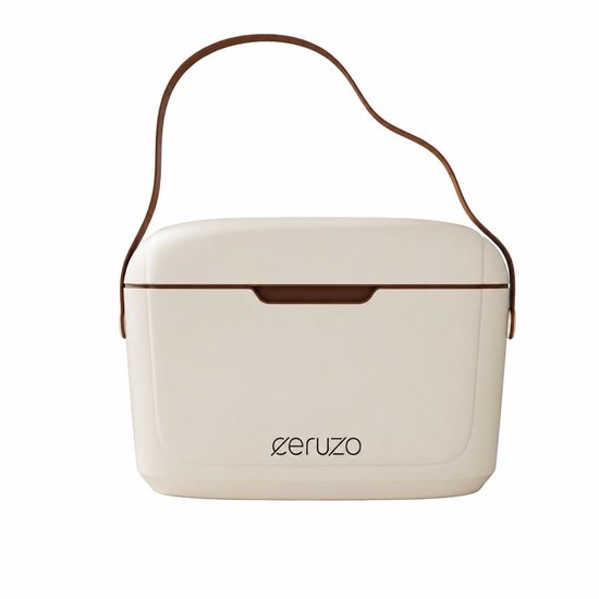Ceruzo Koelbox 6 Liter - Mini Koelbox - Lunchbox -Draagriem - Taupe - Geschikt voor IJsblokjes