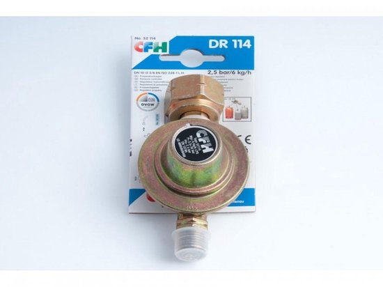 CFH DR114 drukregelaar 2.5 bar voor onkruidbrander en dakbrander voor Nederland van CFH