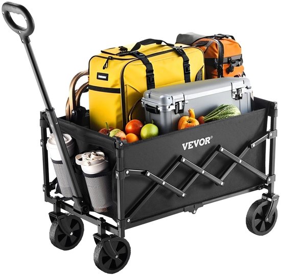 Chelsey-store - Bolderkar - Bolderwagen - Tot 102 kg - Opvouwbaar - PVC Wielen - Zwart - 59 × 36,5 × 26 cm