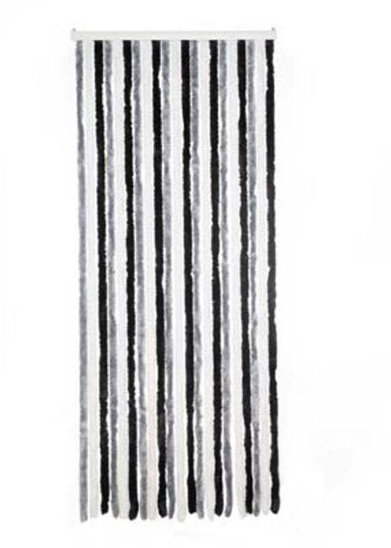 Chenille Stripe Caravan vliegengordijn wit/grijs 56x180cm