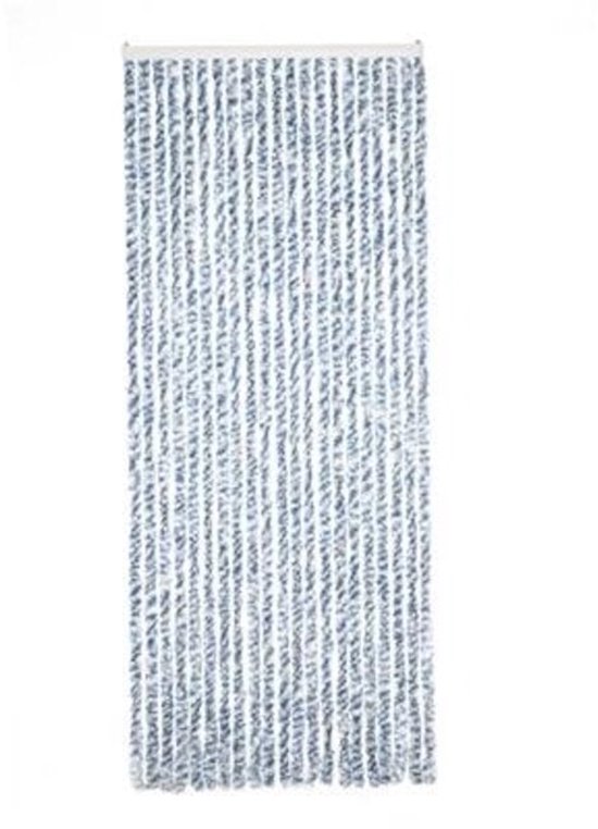 Chenille- vliegengordijn -blauw/grijsmulti - 56x180cm