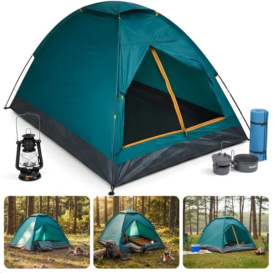 Cheqo® 2 Persoons Tent - Koepeltent 2 Persoons - Monodome Tent - Festivaltent 2 Persoons - Kampeertent 2 Persoons - Outdoor Tent 2 Persoons - Camping Tent 2 Persoons van Merkloos