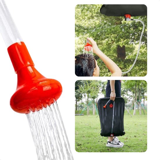 Cheqo® Campingdouche 15 Liter - Outdoor Douche - Buitendouche - Douche voor Camping - Zonnedouche - Waterzak - Douchezak van Cheqo