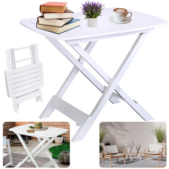 Cheqo® Campingtafel - Bijzettafel - Tuintafel - Vouwtafel Wit - Inklapbare Tafel - Lichtgewicht en Draagbaar - Inklapbare Tuintafel van Merkloos