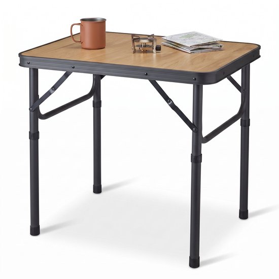 Cheqo® Campingtafel Inklapbaar - Hoogte Verstelbaar - Klaptafel - Aluminium - Opvouwbaar - Kampeertafel - Draagbaar - Lichtgewicht - Picknicktafel - Bijzettafel - Vouwtafel - voor Camping - Buiten - Picknick - Strand - Tuin - Balkon van Merkloos