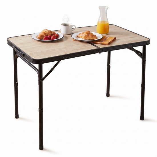 Cheqo® Campingtafel - Klaptafel - Inklapbaar - Vouwtafel - Hoogte Verstelbaar - Opvouwbaar - Tuintafel - Picknicktafel - Balkontafel - Lichtgewicht - Draagbaar - Outdoor - Camping - Opklapbare Tafel - Kampeertafel - Buiten van Merkloos