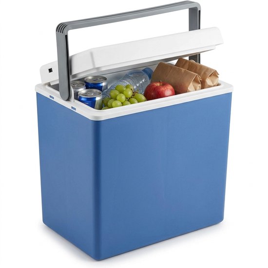 Cheqo® Elektrische Koelbox - Koelbox 12V 230V - Koelbox 12/230V - Thermo Elektrische Koelbox - Autokoelbox - Koelbox voor Auto - Koelbox voor Camping - Koelbox voor Onderweg - Koelbox Blauw Wit van Merkloos