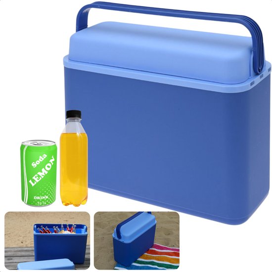 Cheqo® Koelbox - Frigobox - Coolbox - 12 Liter - Smal Model - Ideaal voor Picknick - Compact en Blauw van Merkloos