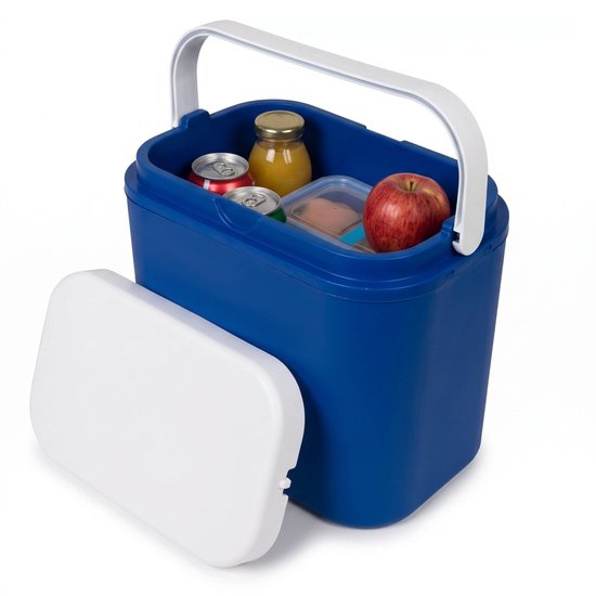Cheqo® Koelbox - Kleine Koelbox - Koelbox Klein - Draagbare Koelbox - Passieve Koelbox zonder Stroom - Koelbox voor Camping en Auto - Koelbox voor Strand - Picknick Koelbox - Lunch Koelbox - Mini Koelbox met Handvat - Frigobox - Blauw