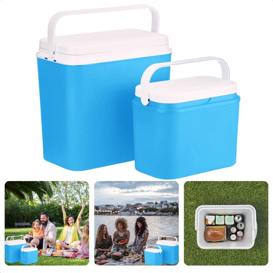 Cheqo® Koelbox Set - Koelboxen - 2 Stuks - 10L & 24L - 26x18x31cm & 39x24x39cm van Cheqo®