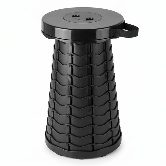 Cheqo® Telescopisch Krukje - Opvouwbare Kruk - Inklapbaar Krukje - Campingkruk - Visstoel - Telescopische Stoel - Verstelbare Kruk - Campingstoel - Klapkruk - Kampeerkruk - Outdoor Kruk - Draagbare Kruk voor Festival en Vissen