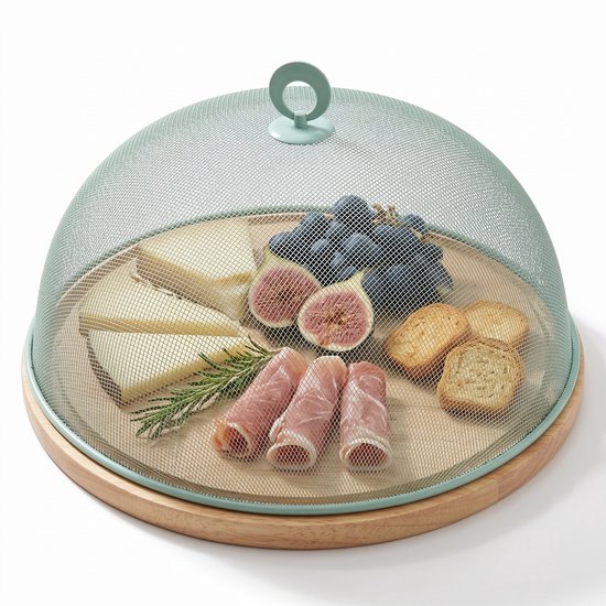 Cheqo® Vliegenkap - Voedselkap - Vliegenkap Metaal - Vliegenkap voor Voedsel - Vliegenkap voor BBQ - Vliegenkap voor Picknick - Vliegenkap voor Buiten Eten - Afdekkap - Foodcover - Voedselhoes - Insectenkap - Anti Insectenkap - Vliegenkap Rond