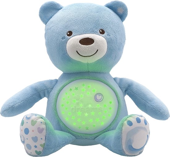 Chicco First Dreams Knuffel Beer Projector - Blauw van Chicco