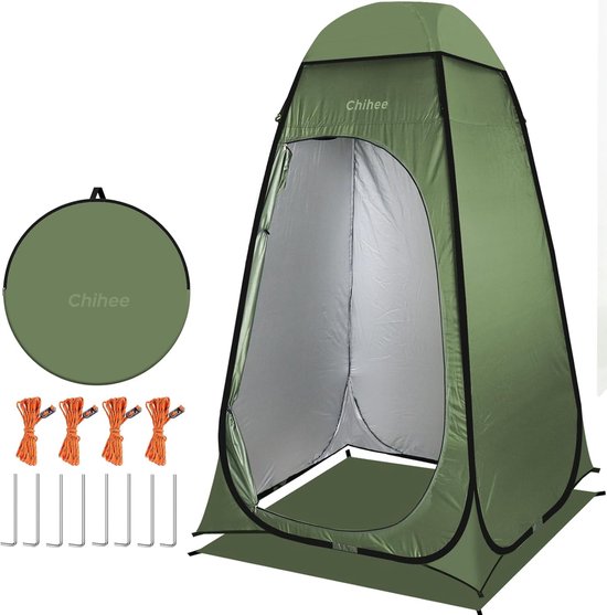 Chihee Outdoor Privacy Shelter Pop Up Camping Bathroom Tent Pod Portable Changing Tent 1 Room Instant Camp Toilet Stall Shower Tent Changing Room Foldable with Cover Floor Carrying Bag Hiking Fishing