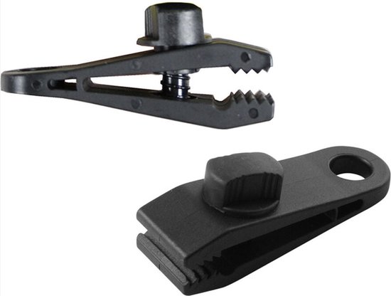 CHPN - Zeil straktrekken - Clips om zeil of tapijt strak te trekken - Camping - Outdoor - 4 stuks - Zwart - clipjes - Vakantie - Tent