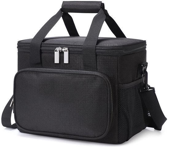 Ciddo 4 Laags Geïsoleerde Koeltas - Lunchtas 15 liter - Opvouwbaar - Zwart - Vakantie - Picknick - Voor School, Werk En Outdoor