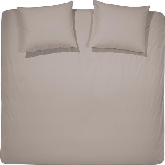 Cinderella Dekbedovertrek - 2 persoons - Katoen - Lits-jumeaux extra breed - 260 x 200/220 cm - Taupe + 2 kussenslopen 60x70