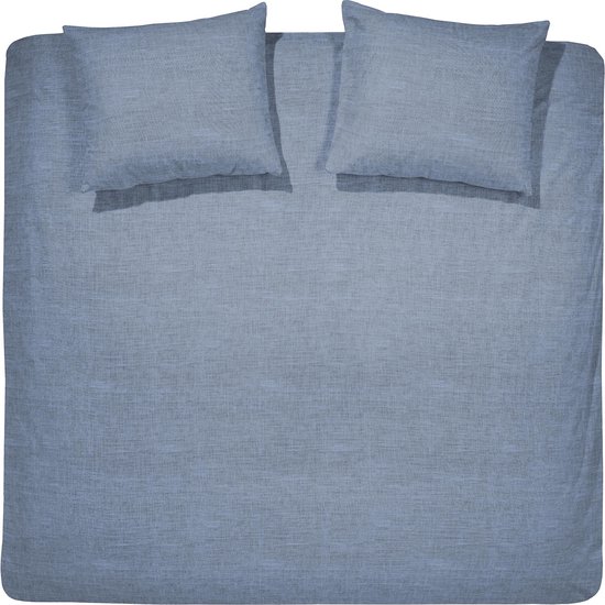 Cinderella Lyn 2-persoons dekbedovertrekset 200x200cm katoen grisaille blauw + 2 kussenslopen 60x70 van Merkloos