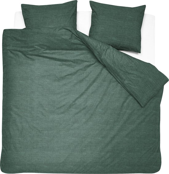 Cinderella Lyn Dekbedovertrek - 2 persoons - Katoen - Lits-Jumeaux Extra Breed - 260x200/220 cm - Groen + 2 kussenslopen 60x70 van Cinderella