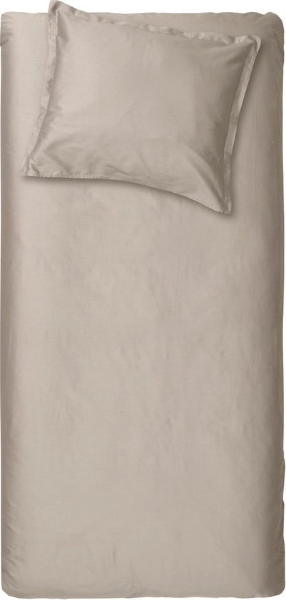 Cinderella Sundays Dekbedovertrek - 1 persoons - Satijn - 140 x 200/220 cm - Taupe + 1 kussensloop 60x70