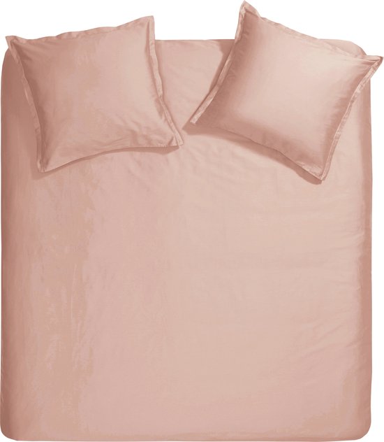 Cinderella Sundays Dekbedovertrek - 2 persoons - Satijn - 200x200/220 cm - Terra Cotta roze + 2 kussenslopen 60x70 van Cinderella