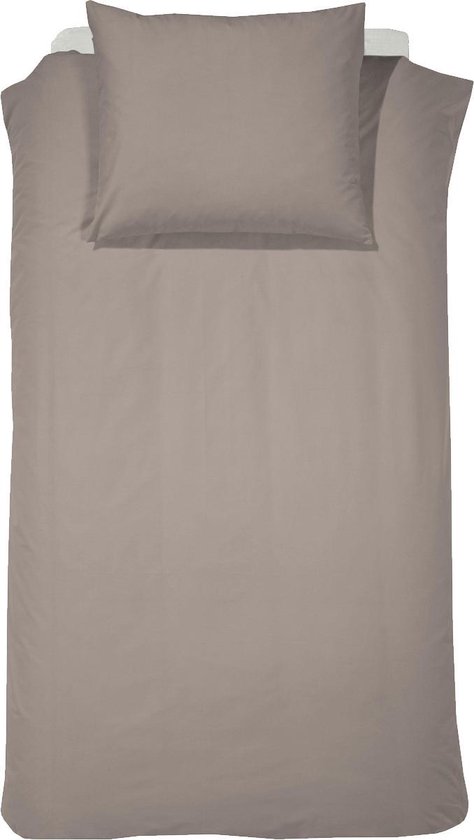 Cinderella Weekend Dekbedovertrek - 1 Persoons - Katoen - 140x200/220 cm - Taupe + 1 kussensloop 60x70 van Cinderella