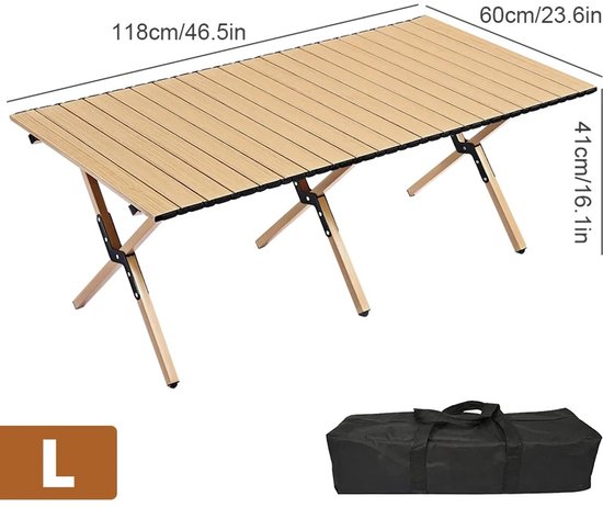 CINK Lux® Campingtafel Opvouwbaar – Lichtgewicht Aluminium Tafel 118x60 cm – Draagbare Outdoor Tafel met Draagtas – Voor Camping, BBQ, Picknick & Tuin van Merkloos