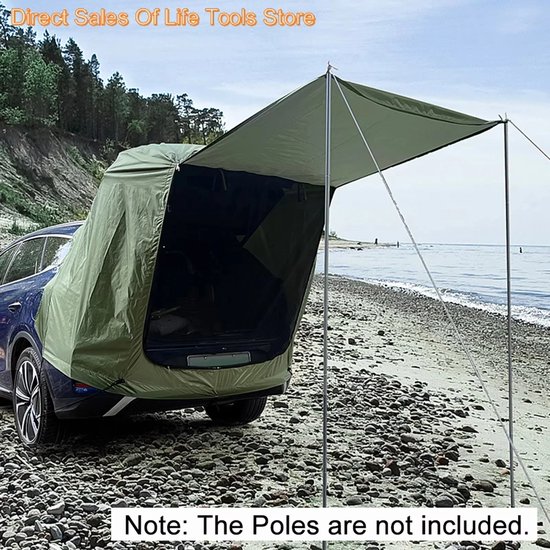 CINKCAMP SUV Achterkleptent met Luifel – Waterdicht, Scheurbestendig, 5-6 Personen van Merkloos