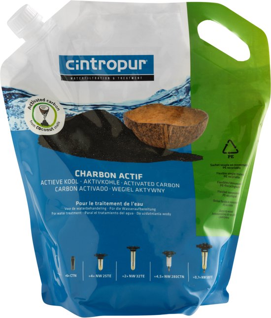 Cintropur actief kool 1,25 kg - 3.4 liter - aktief kool - actieve kool van Cintropur
