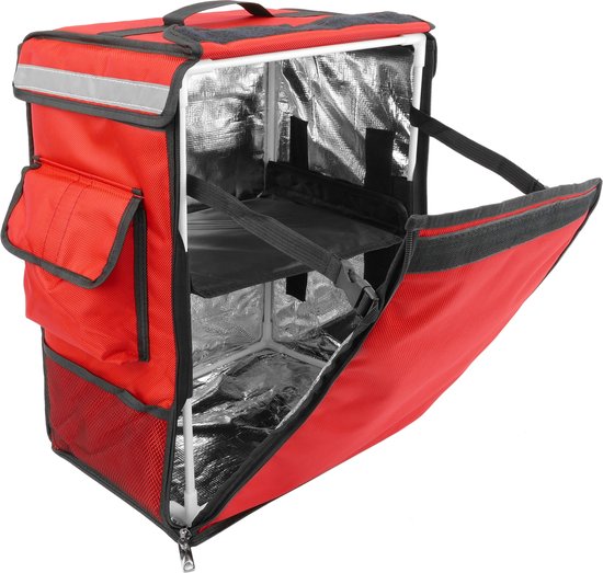 CityBAG - Rode draagbare koelkast 42 liter 35x49x25cm, isothermische tas rugzak voor picknick, camping, strand, voedselbezorging per motor of fiets van CityBAG.