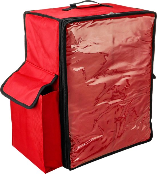 CityBAG - Rode draagbare koelkast 48 liter 39x50x25cm, isothermische tas rugzak voor picknick, camping, strand, voedselbezorging per motor of fiets van CityBAG.
