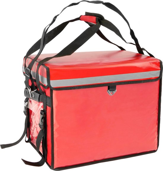 CityBAG - Rode draagbare koelkast 52 liter 45x35x33cm, isothermische tas rugzak voor picknick, camping, strand, voedselbezorging per motor of fiets van CityBAG.