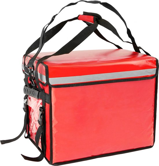 CityBAG - Rode draagbare koelkast 58 liter 44x39x34cm, isothermische tas rugzak voor picknick, camping, strand, voedselbezorging per motor of fiets van Engellex