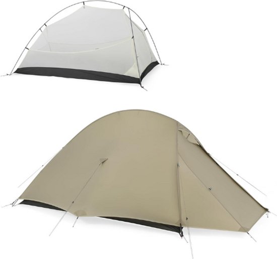 Cloud Up Pro 2-Persoons Tentje - Ultralichte Kampeertent - Regendichte Wandeltent Voor 4 Seizoenen - PU4000mm Voor Bergbeklimmen - Wandelen - Fietsen - Andere Buitenactiviteiten van Merkloos