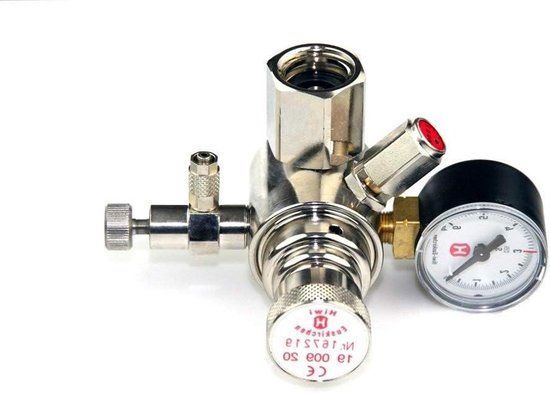 CO2 Drukverminderaar - Gasregelaar Aquarium - CO2 Dosering - Vaste Adapter - 6 x 12 x 15 cm - Messing