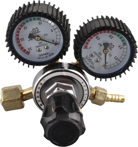 CO2 Gas Fles Regulator - Kooldioxide Drukregelaar - Gas Toepassingen - Zinklegering Messing - G5/8 - Zilver