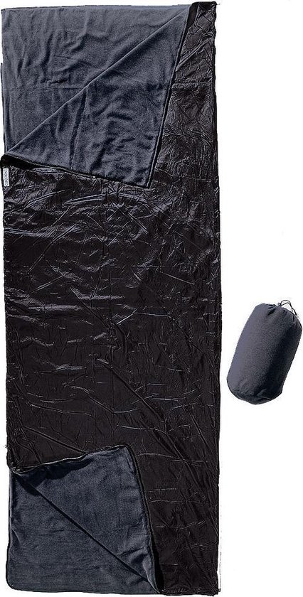 Cocoon Outdoor Blanket/Sleeping Bag fleece black/slate blue Uitvoering rechts van Merkloos