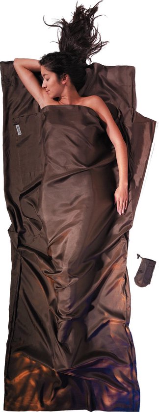 Cocoon TravelSheet inlet silk bruin van Merkloos
