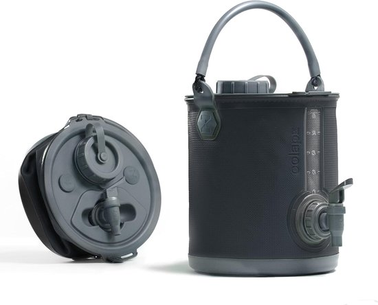 Colapz 2-in-1 Opvouwbare Waterdispenser 8L - Waterkan met Kraantje voor Kamperen - Waterkaraf met Deksel - Jerrycan met Kraantje - Watertank - Limonadetap - Grijs - Kamperen met Caravan en Camper in 2025 van Merkloos