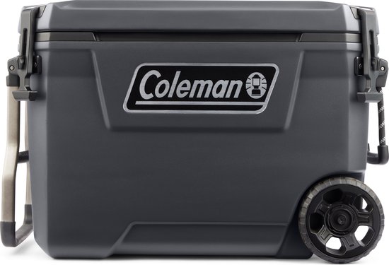 Coleman 65QT Convoy Cooler - 66 liter koelbox - 5 dagen ijs - koelbox met wielen - grijs van Merkloos