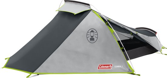 Coleman Cobra 2 tent – compacte tunneltent voor 2 personen - 100% waterdicht en windbestendig - 3000 mm waterkolom - lichtgewicht kampeertent (ca. 2 kg) - opzetten in enkele minuten - met geintegreerd grondzeil tegen vuil en insecten - grijs